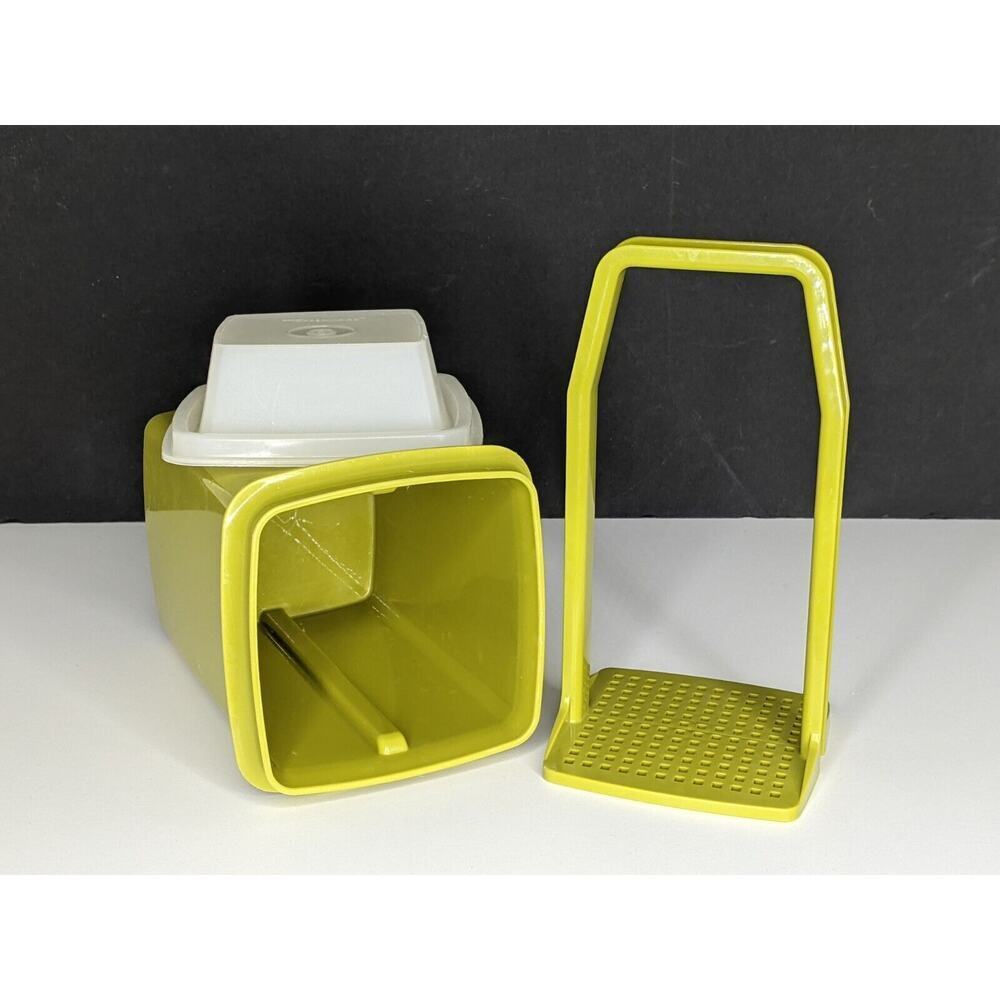 Vintage Tupperware Pickle Olive Keeper Lifter Avocado Green 3 Pc Set - Picture 2 of 6